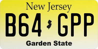 NJ license plate B64GPP