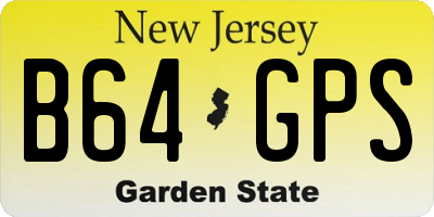 NJ license plate B64GPS
