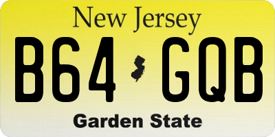 NJ license plate B64GQB