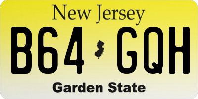 NJ license plate B64GQH
