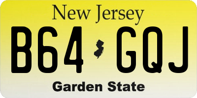 NJ license plate B64GQJ
