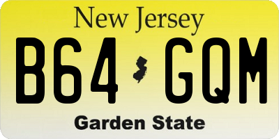 NJ license plate B64GQM