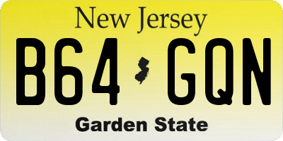 NJ license plate B64GQN