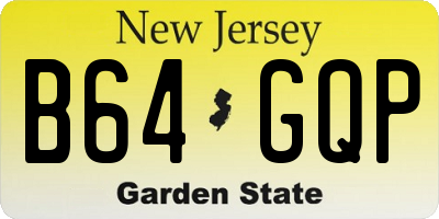 NJ license plate B64GQP