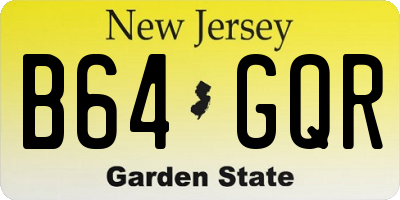 NJ license plate B64GQR