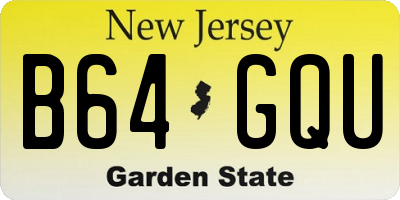 NJ license plate B64GQU
