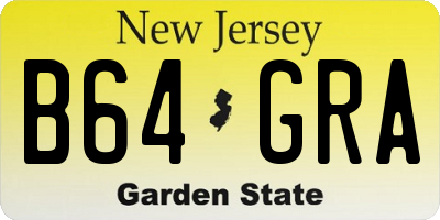 NJ license plate B64GRA