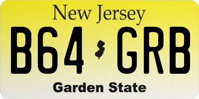 NJ license plate B64GRB