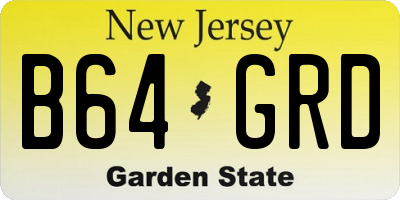 NJ license plate B64GRD