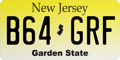 NJ license plate B64GRF