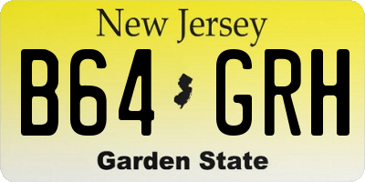 NJ license plate B64GRH