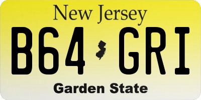 NJ license plate B64GRI