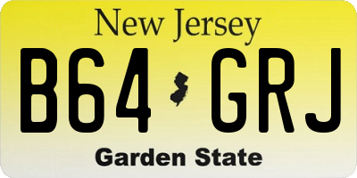 NJ license plate B64GRJ