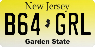 NJ license plate B64GRL