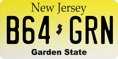 NJ license plate B64GRN