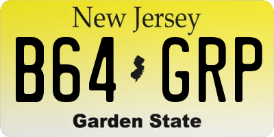 NJ license plate B64GRP