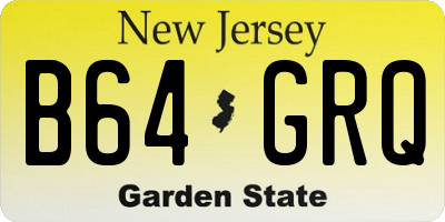 NJ license plate B64GRQ