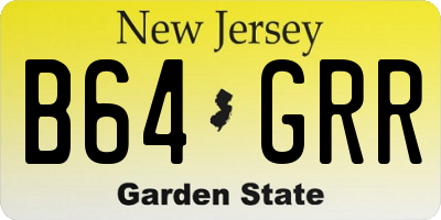 NJ license plate B64GRR