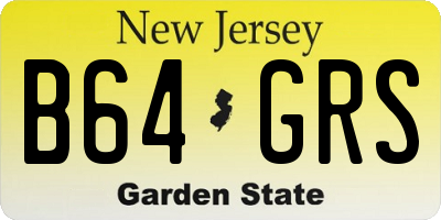 NJ license plate B64GRS