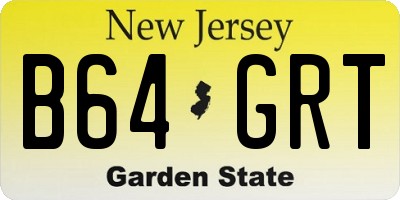 NJ license plate B64GRT