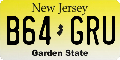 NJ license plate B64GRU