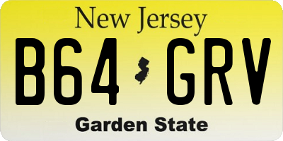 NJ license plate B64GRV