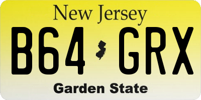 NJ license plate B64GRX