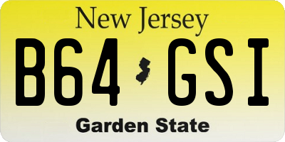 NJ license plate B64GSI