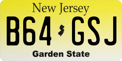 NJ license plate B64GSJ