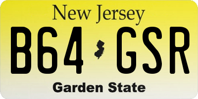 NJ license plate B64GSR