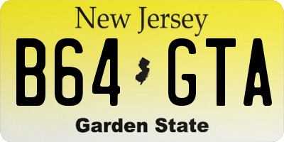 NJ license plate B64GTA