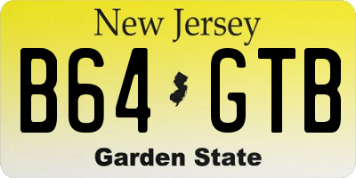 NJ license plate B64GTB