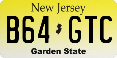 NJ license plate B64GTC