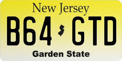 NJ license plate B64GTD
