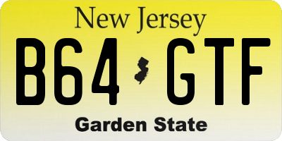 NJ license plate B64GTF
