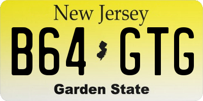NJ license plate B64GTG