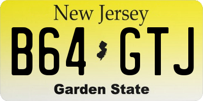 NJ license plate B64GTJ