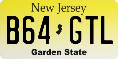 NJ license plate B64GTL