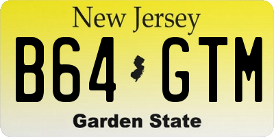NJ license plate B64GTM