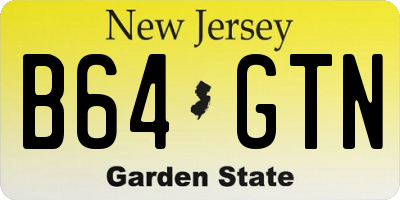 NJ license plate B64GTN
