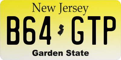 NJ license plate B64GTP