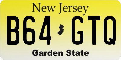 NJ license plate B64GTQ