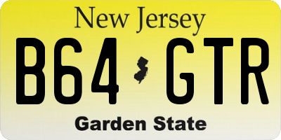 NJ license plate B64GTR