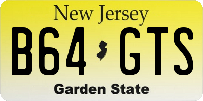 NJ license plate B64GTS