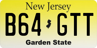 NJ license plate B64GTT