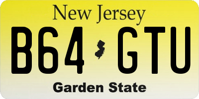 NJ license plate B64GTU