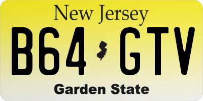 NJ license plate B64GTV