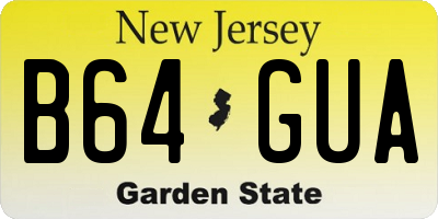NJ license plate B64GUA