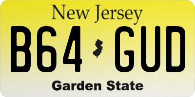 NJ license plate B64GUD