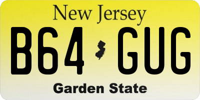 NJ license plate B64GUG